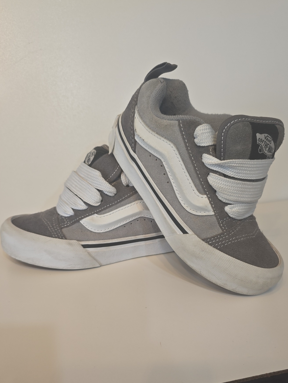 Vans Kids Gray and White High-Top Skate Sneakers Little Kids 13